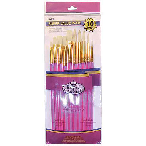 SABLE CAMEL PAINT BRUSH VALUE PACK 10